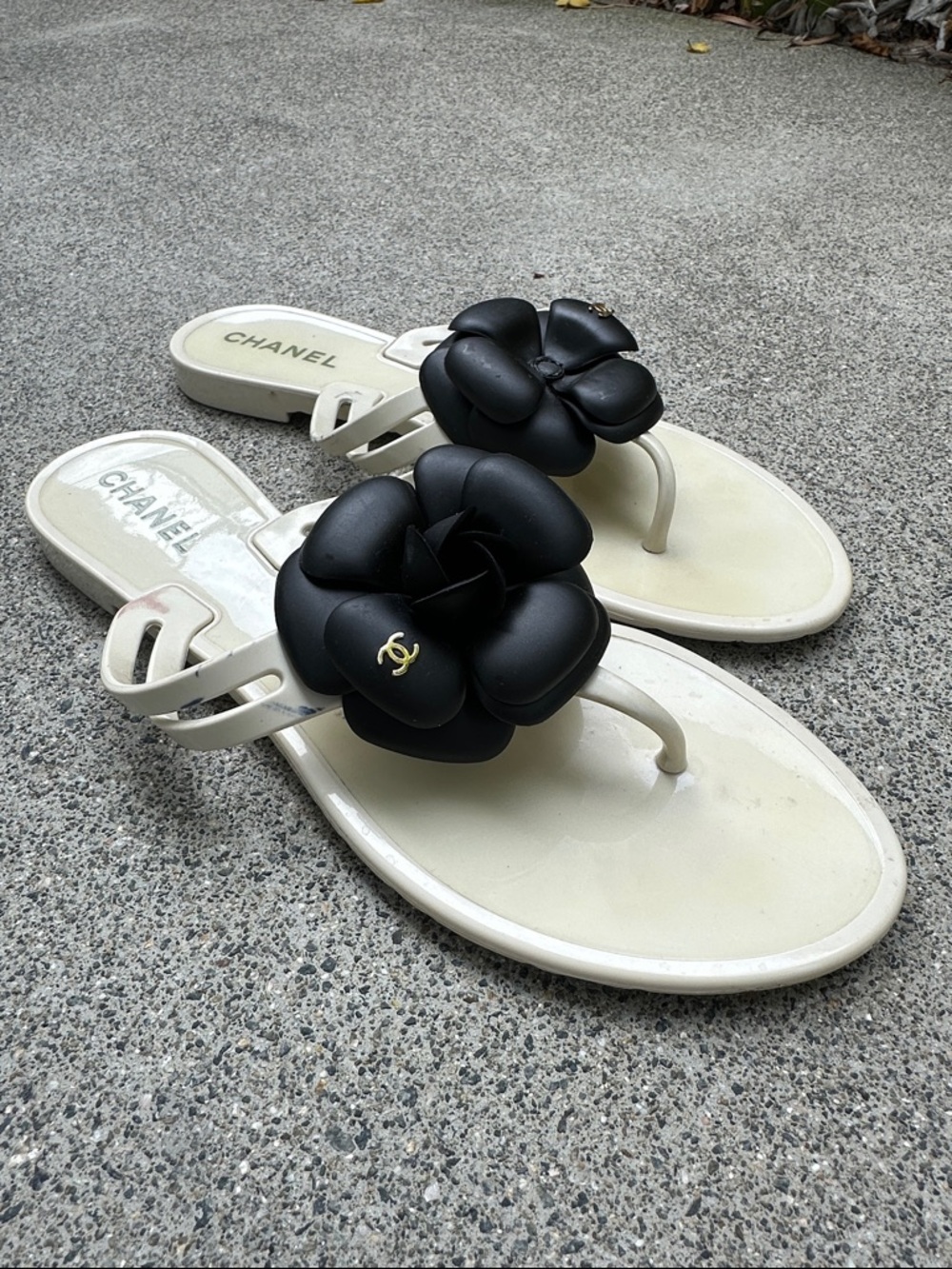 Chanel Camellia Jelly sandals